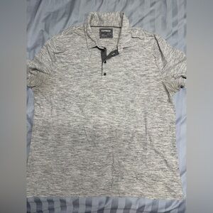 Express Heathered Gray Men's Polo Shirt